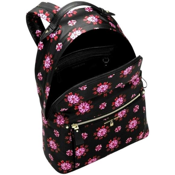 MICHAEL KORS Black Ultra Pink Ruby Jewel Floral Large KELSEY NYLON
BACKPACK - Picture 3 of 16